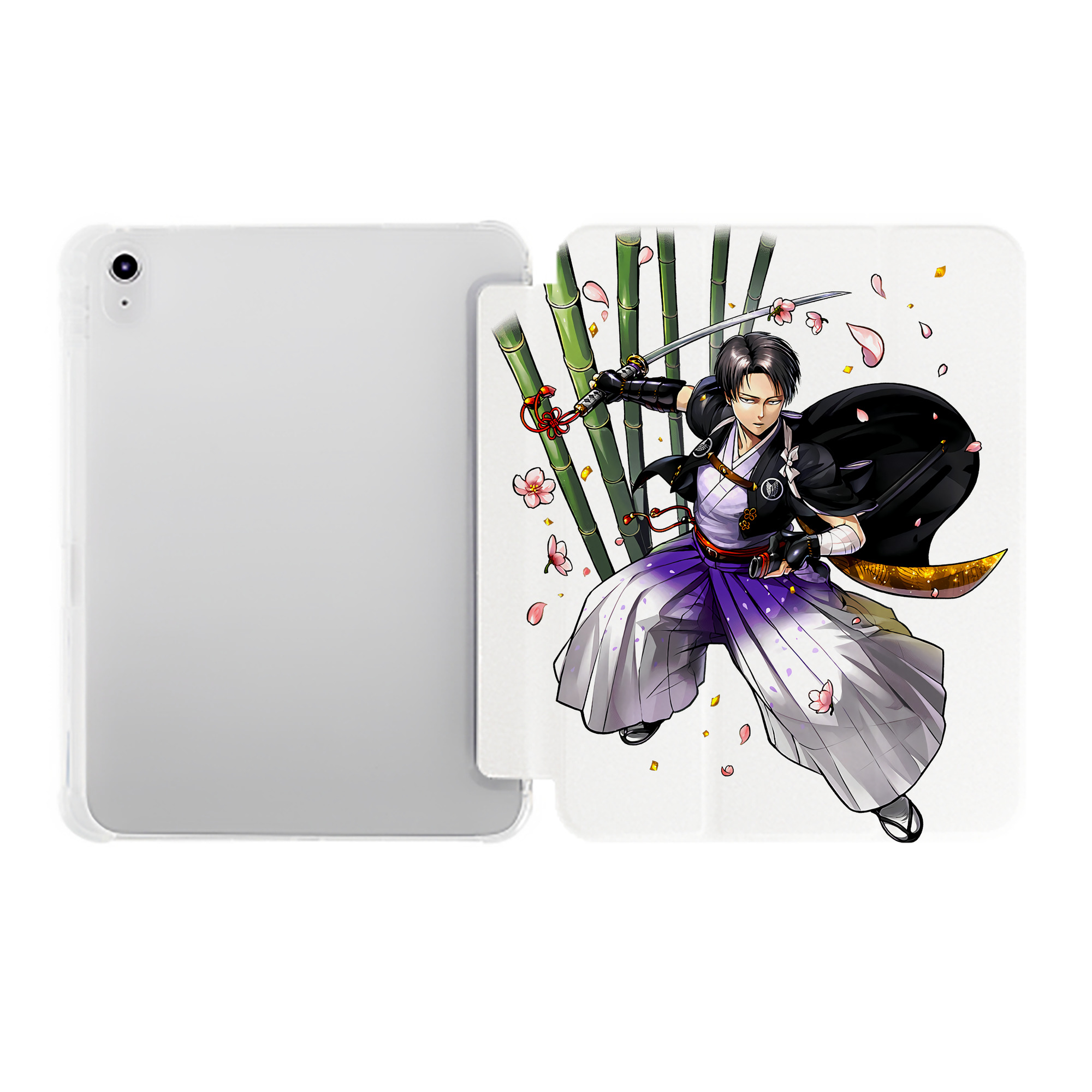 （画像用） 進撃の巨人 リヴァイ·アッカーマン Attack on Titan Levi Ackerman IPad ケース ペン収納付き 三つ折りスタンド PUレザー×シリコン 対応機種9.5/10.5/10.9インチ